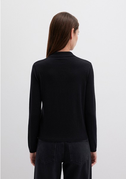 Yün Karışımlı Siyah Triko Polo 1710712-900