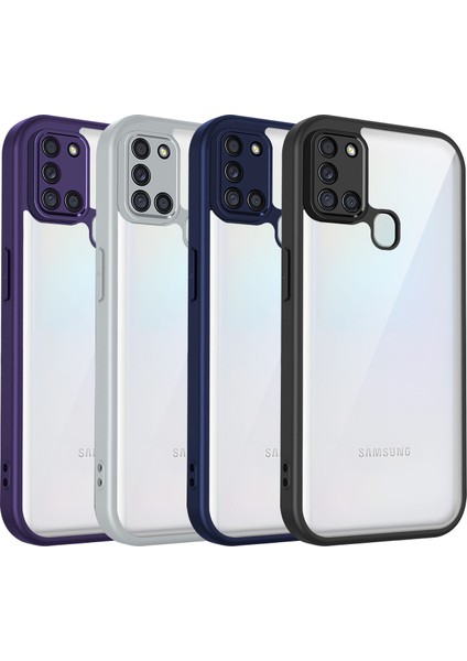 Samsung Galaxy A21S,IÇIN Eabhulie Kılıf, Kamera Lens Korumalı Hibrit 2'si 1 Arada Şeffaf Kılıf-Blue (Yurt Dışından) fiyatları