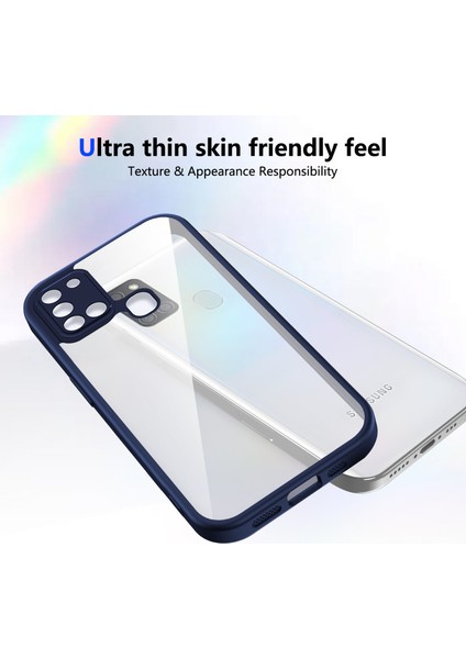 Samsung Galaxy A21S,IÇIN Eabhulie Kılıf, Kamera Lens Korumalı Hibrit 2'si 1 Arada Şeffaf Kılıf-Blue (Yurt Dışından) fırsatları