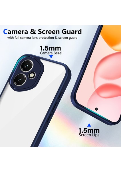 Honor 400,IÇIN Eabhulie Kılıf, Kamera Lens Korumalı Hibrit 2'si 1 Arada Şeffaf Kılıf-Blue (Yurt Dışından) modelleri