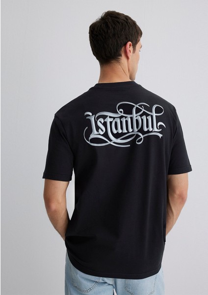 Istanbul Baskılı Siyah Tişört 0612991-900
