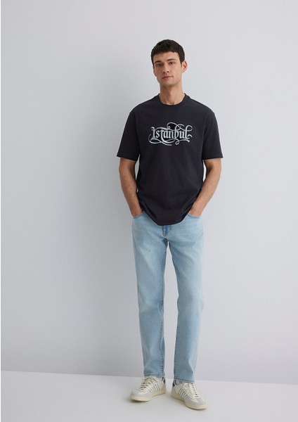 Istanbul Baskılı Siyah Tişört 0612991-900