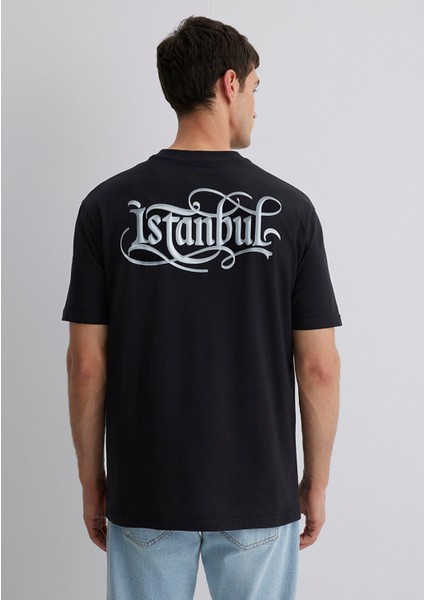 Istanbul Baskılı Siyah Tişört 0612991-900