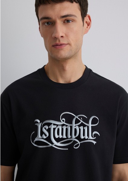 Istanbul Baskılı Siyah Tişört 0612991-900