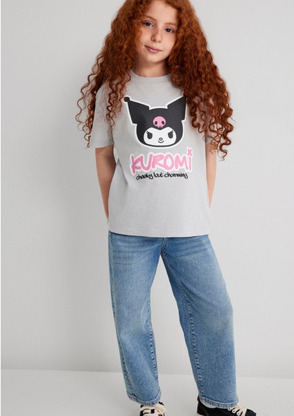 Kuromi Baskılı Gri Tişört 7610379-70075