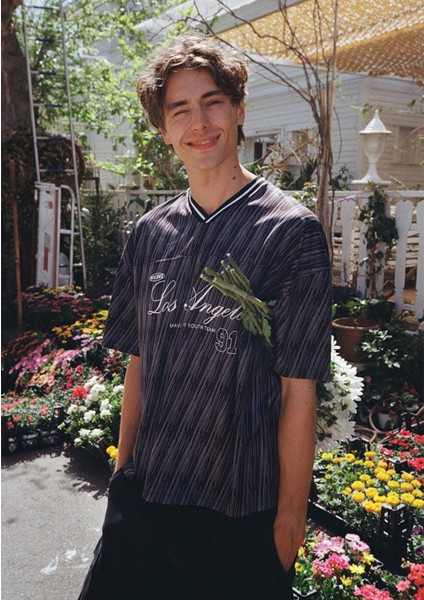 Los Angeles Baskılı Siyah Forma Tişört 0612761-90556