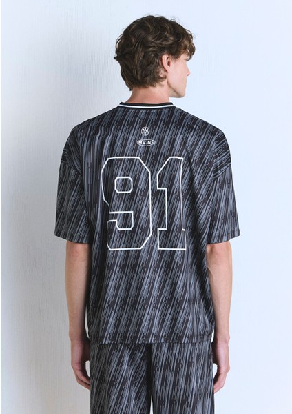 Los Angeles Baskılı Siyah Forma Tişört 0612761-90556