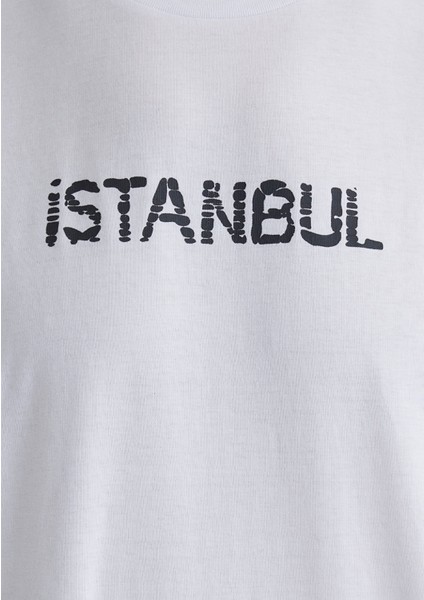 Istanbul Baskılı Beyaz Tişört 0612993-620