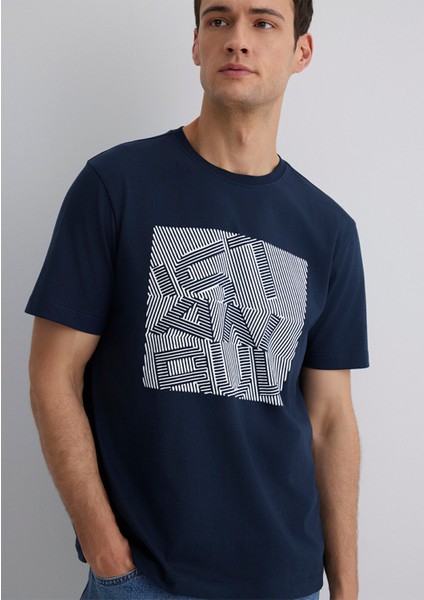 Istanbul Baskılı Lacivert Tişört 0612990-70490