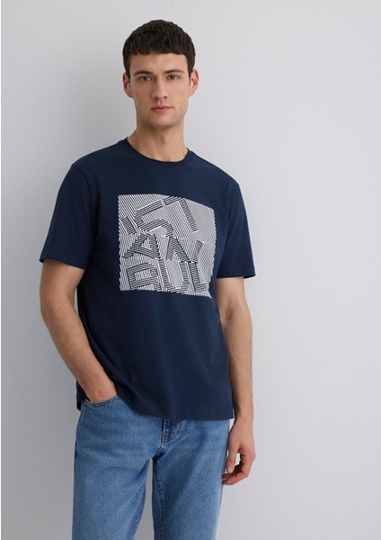 Istanbul Baskılı Lacivert Tişört 0612990-70490