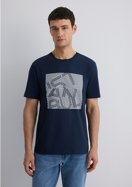 Istanbul Baskılı Lacivert Tişört 0612990-70490
