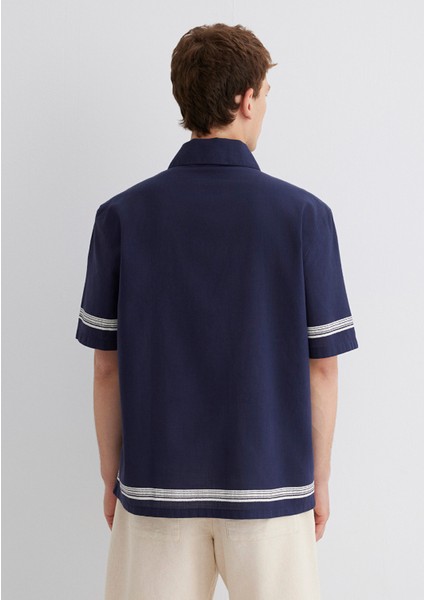 Çizgili Lacivert Gömlek 0211627-83884