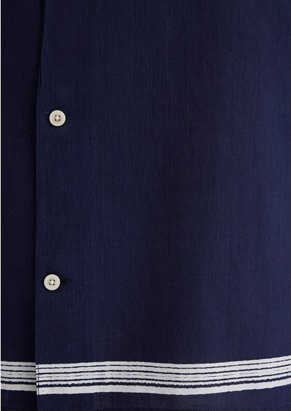 Çizgili Lacivert Gömlek 0211627-83884