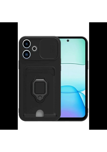 Xiaomi Redmi 13 4g Kılıf Zuma Kartvizitli Yüzüklü Silikon