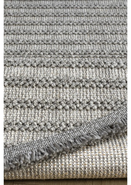 Oval Gri Halı Modern Oturma Odası Salon Mutfak Koridor Antre Balkon Çocuk Odası Halısı 0011