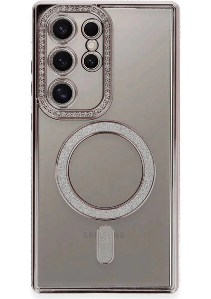 Samsung Galaxy S24 Ultra Kılıf Joke Simli Magneticsafe Kılıf - Pembe fiyatları