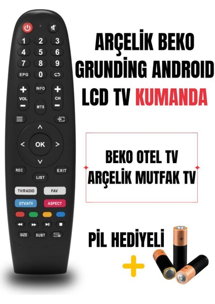 Arçelik Beko Grundig Android LCD Tv Uyumlu Kumanda