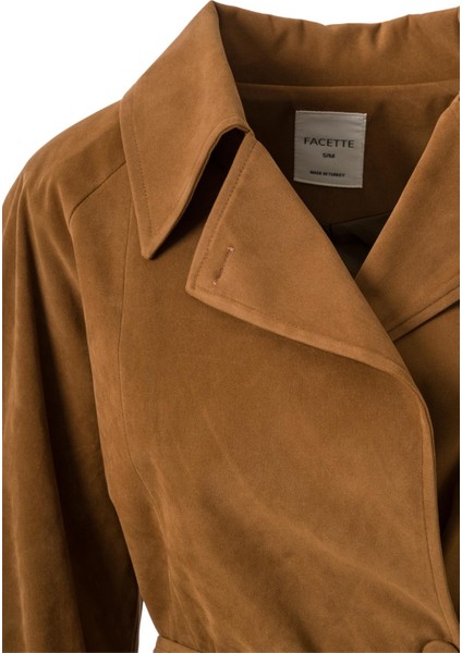 Camel Kemerli Süet Ceket Camel modelleri