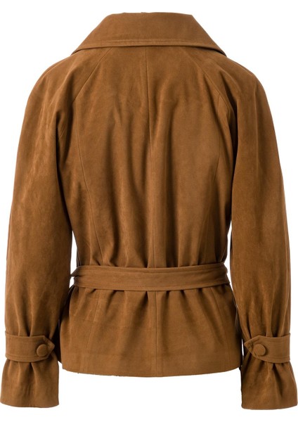 Camel Kemerli Süet Ceket Camel indirimleri