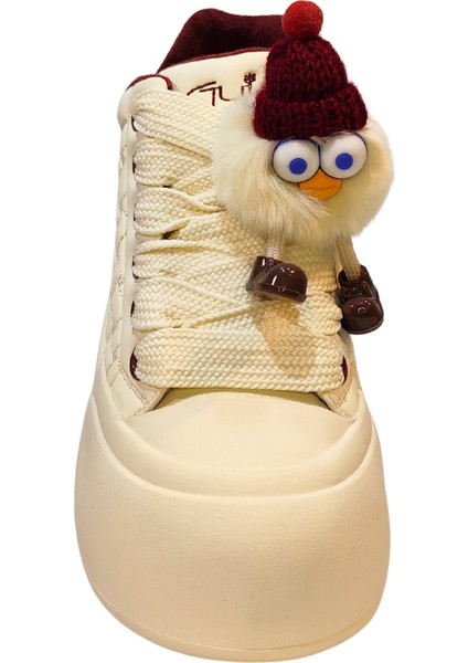 Kadın Kar Canavarı Aksesuarlı Bağcık Kapamalı Peluş Iç Astarlı Bilekte Casual Ayakkabı fırsatları