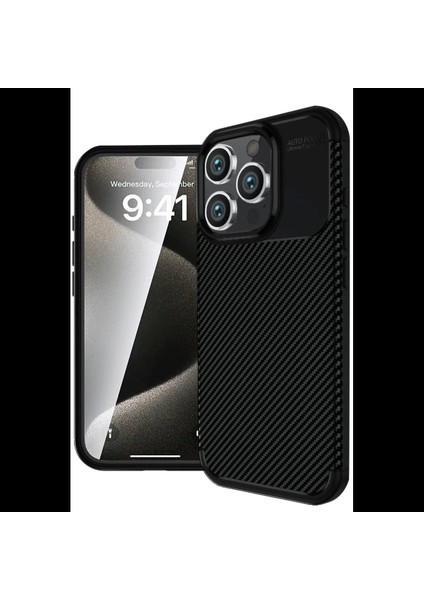 iPhone 16 Pro Kılıf Auto Focus Karbon Kapak