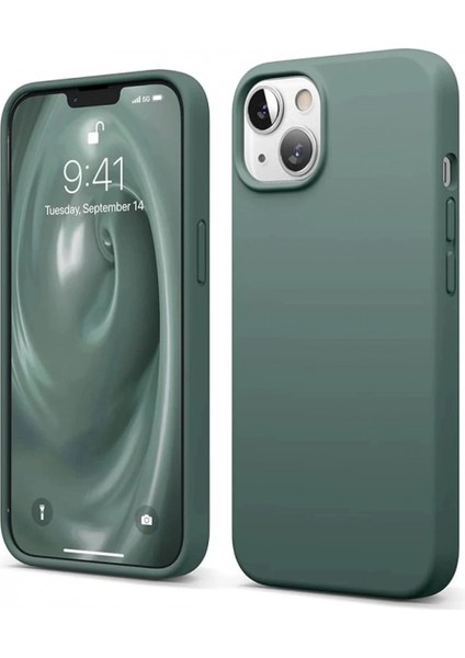 iPhone 14 Kılıf First Silikon - Koyu Yeşil
