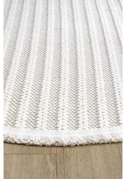 Oval Beyaz Halı Modern Oturma Odası Salon Mutfak Koridor Antre Balkon Çocuk Odası Halısı 004