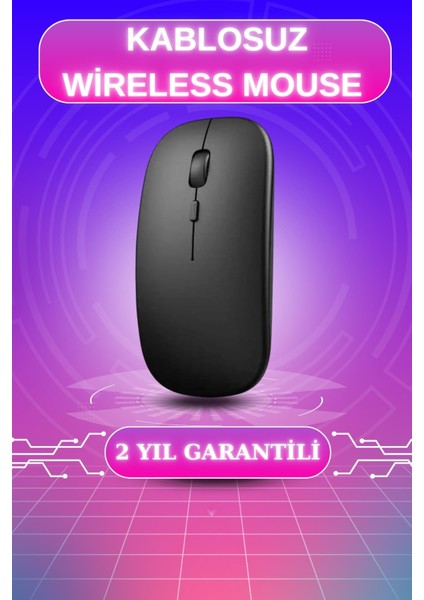 Wizard Kablosuz Mouse Fare Şarjlı Bluetooth Wireless Çift Modlu Sessiz