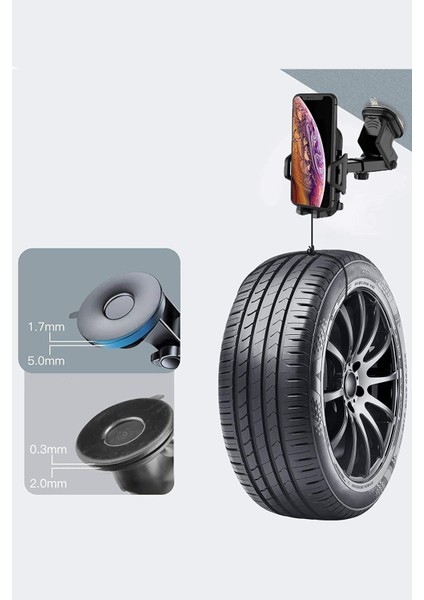 Siyah Araç Içi Telefon Tutucu, Güçlü ve Pratik Oto Aksesuar