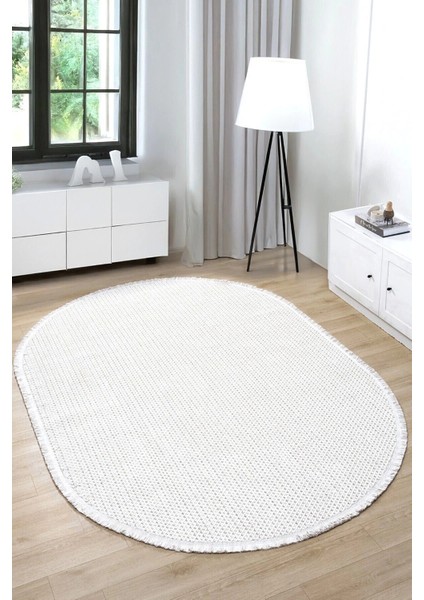 Oval Beyaz Halı Modern Oturma Odası Salon Mutfak Koridor Antre Balkon Çocuk Odası Halısı 007 indirimleri