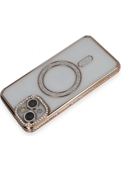 iPhone 13 Kılıf Joke Simli Magneticsafe Kılıf - Gold fiyatları