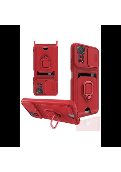 Xiaomi Redmi Note 11 Pro Kılıf Zuma Kartvizitli Yüzüklü Silikon