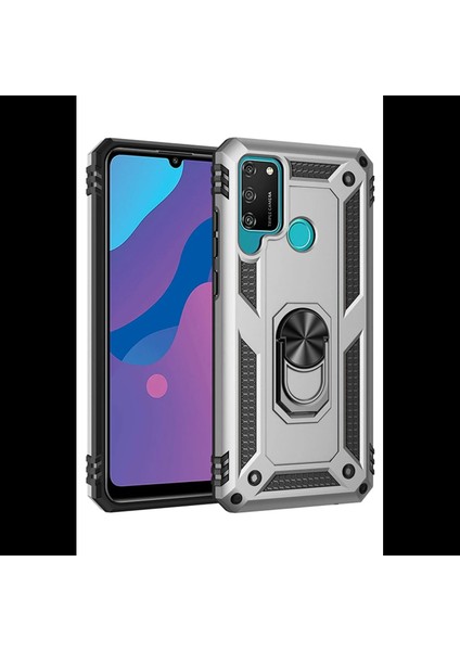 Huawei Y6P Kılıf Sofya Yüzüklü Silikon Kapak