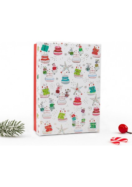 23×17×7 cm Premium Hediye Kutusu – Yılbaşı Temalı Özel Tasarım Model 2 No5
