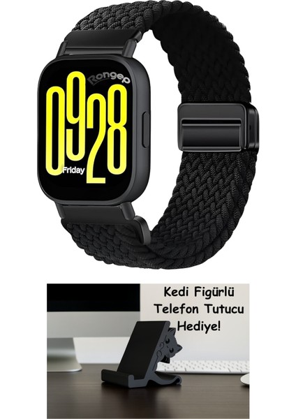 Örgü Loop Kumaş Kordon Xiaomi ile Uyumlu Redmi Watch 5 Active/redmi Watch 5 Lite/watch 2/2PRO/S3/S1/S1PRO/S1 Active Için Manyetik Tokalı Terlemeye Karşı Elastik Kumaş Kayış