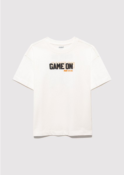 Baskılı Ekru Tişört 6610354-70057