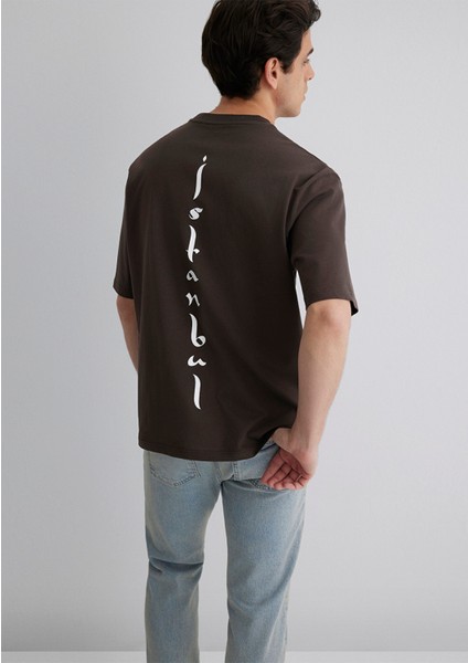 Istanbul Baskılı Kahverengi Tişört 0612999-70219