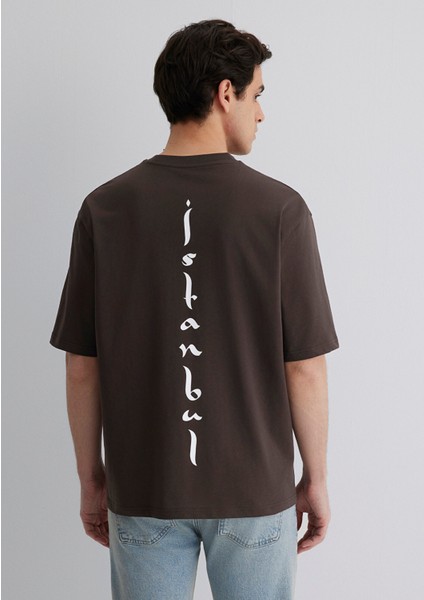 Istanbul Baskılı Kahverengi Tişört 0612999-70219