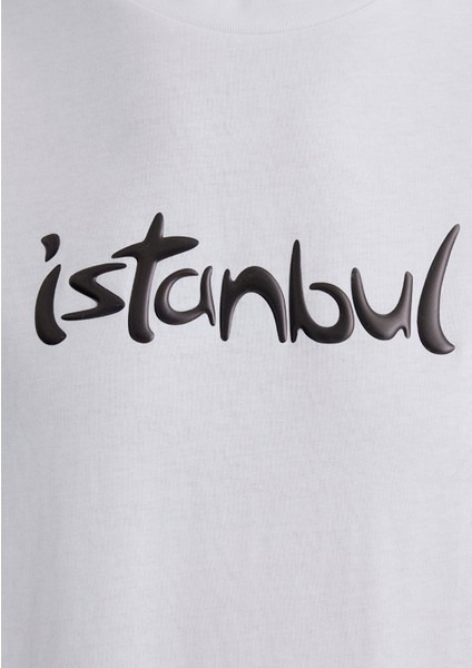 Istanbul Baskılı Beyaz Tişört 0613002-620