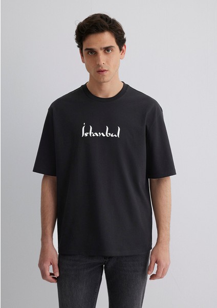 Istanbul Baskılı Siyah Tişört 0612999-900