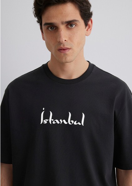 Istanbul Baskılı Siyah Tişört 0612999-900