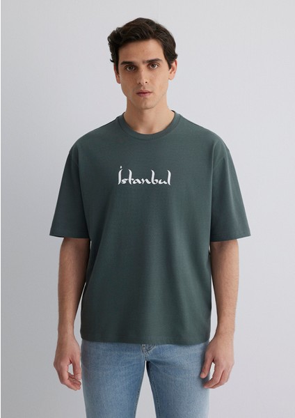 Istanbul Baskılı Yeşil Tişört 0612999-71598