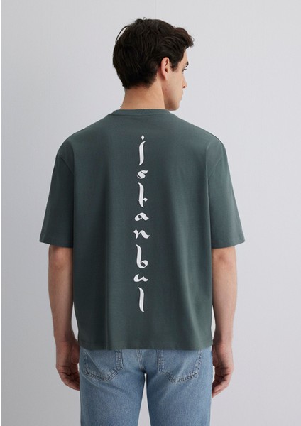 Istanbul Baskılı Yeşil Tişört 0612999-71598