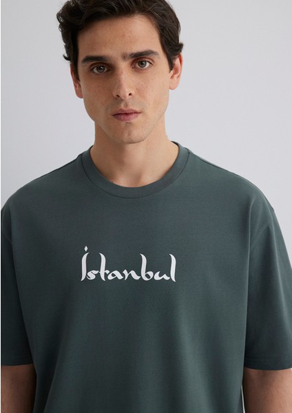 Istanbul Baskılı Yeşil Tişört 0612999-71598