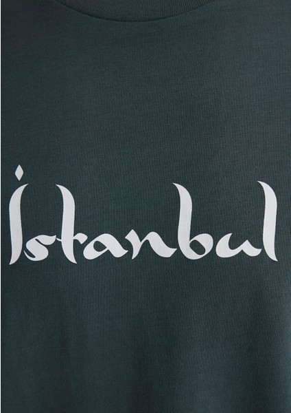 Istanbul Baskılı Yeşil Tişört 0612999-71598
