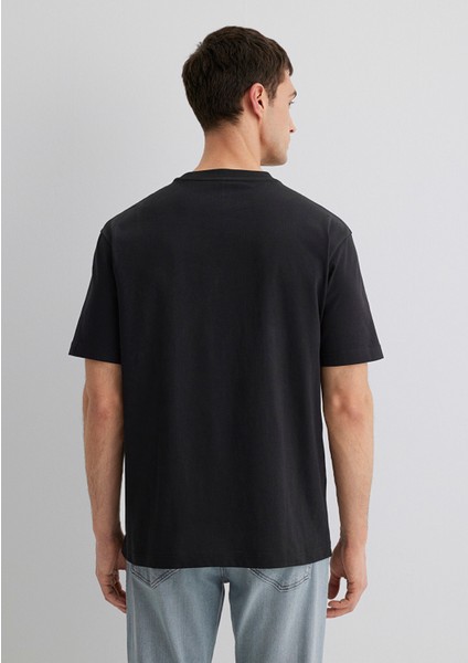 Istanbul Baskılı Siyah Tişört 0613002-71379