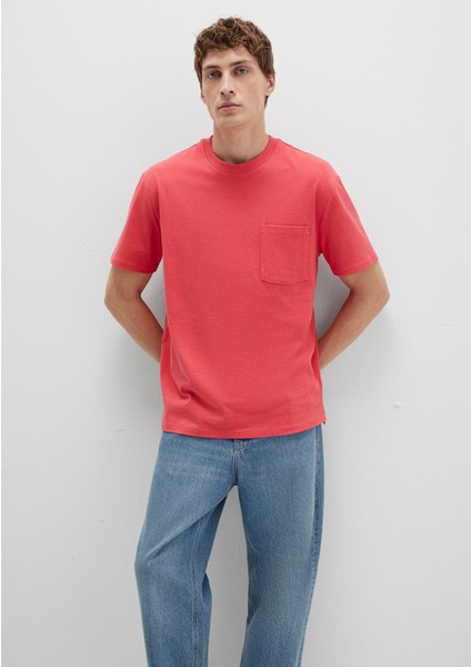 Cep Detaylı Pembe Tişört 066248-71079