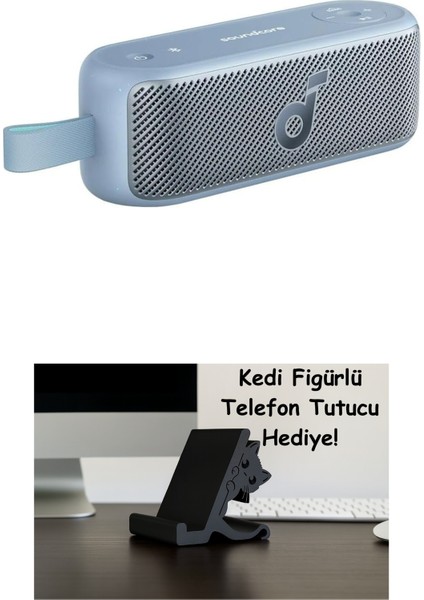 By Anker Motion 100 Bluetooth Hoparlör, Çift 20W Sürücüler, Özelleştirilebilir 9-Bant Pro Eq, 12 Saate Varan Oynatma Süresi, Ipx7 Su Geçirmez, Mavi