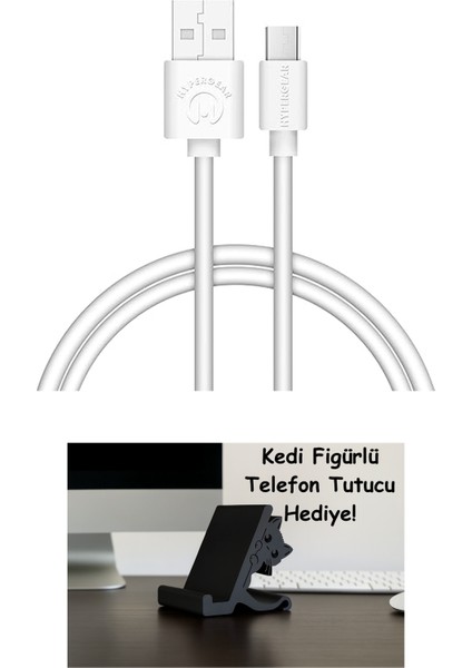 Micro USB Şarj ve Senkronizasyon Kablosu, Beyaz