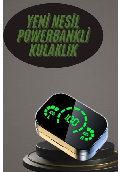 Wizard Kablosuz Bluetooth Kulaklık Çift Telefon Destekli Powerbankli Dijital Göstergeli